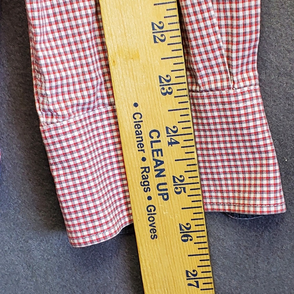 Kenneth Cole New York Mens Red White Micro Check Button Down Shirt SM346545 M - Picture 8 of 10